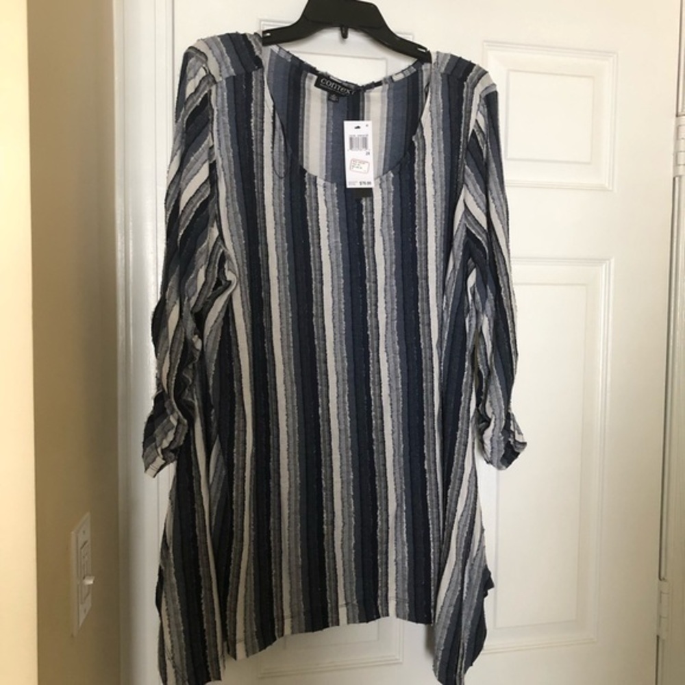 NWT Tunic by Context. Flattering stripes, size 2X